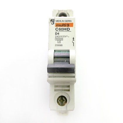 Merlin Gerin Multi9 C60HD 25698 D4 4A 4 Amp MCB Circuit Breaker Type D